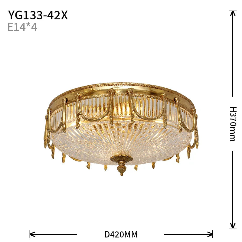 Afralia™ Brass Glass Ceiling Light Luxury Victorian Neoclassical Design Classic Lamp