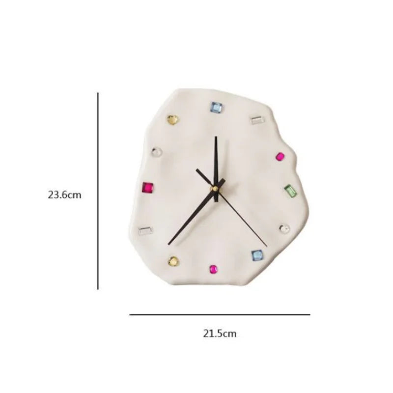 Afralia™ Crystal Geometric Wall Clock for Living Room Decor