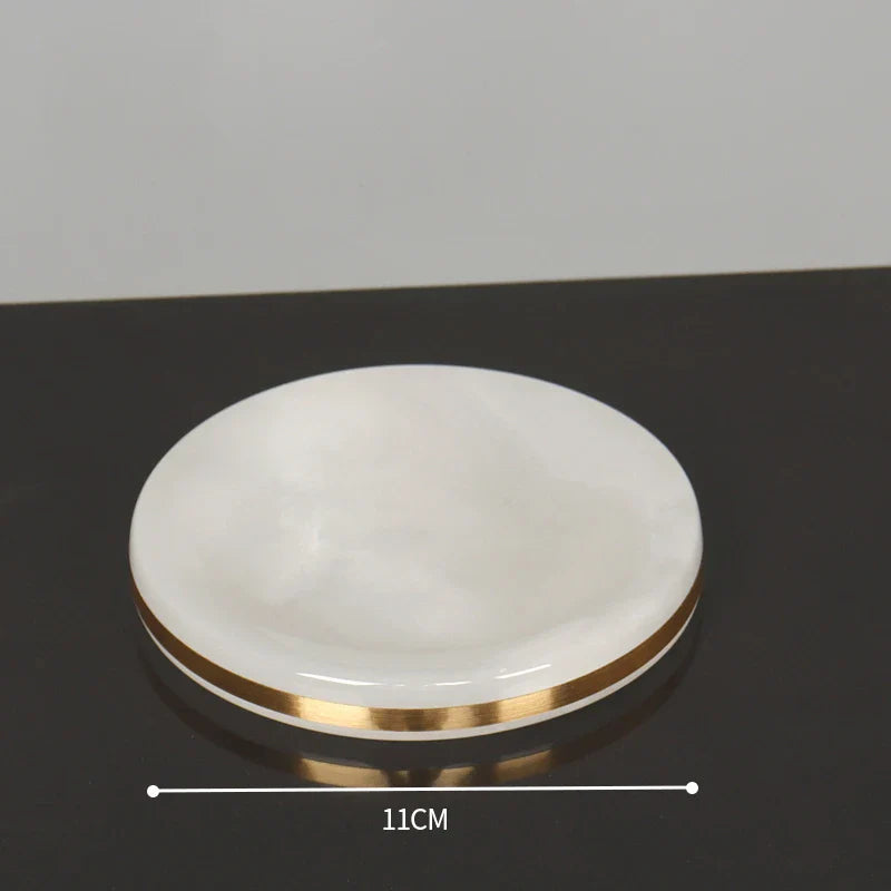 Afralia™ White Onyx Marble Bathroom Set