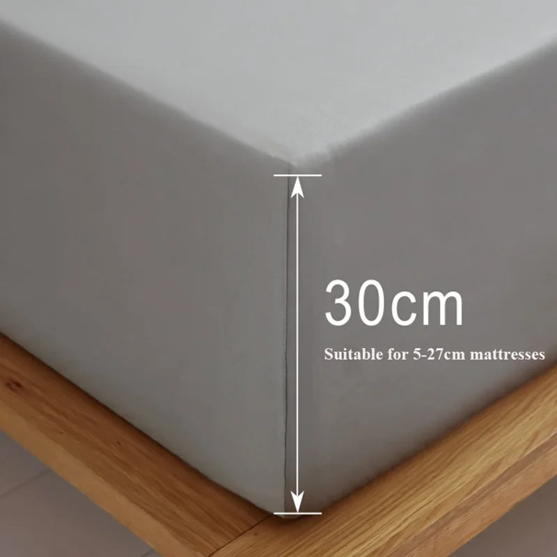 Afralia™ Cotton Fitted Sheet Set Cozy Bedsheet Pillowcases King Twin Queen Full Size