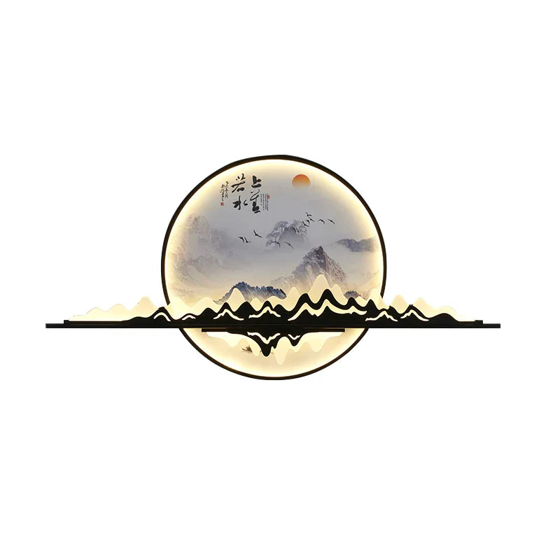 Afralia™ Modern LED Chinese Picture Wall Lamp for Creative Indoor Decor