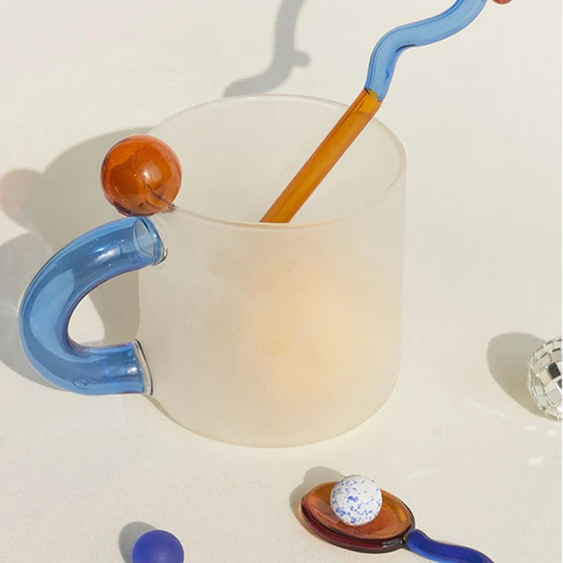 Afralia™ Colorful Glass Mug Set 350ml