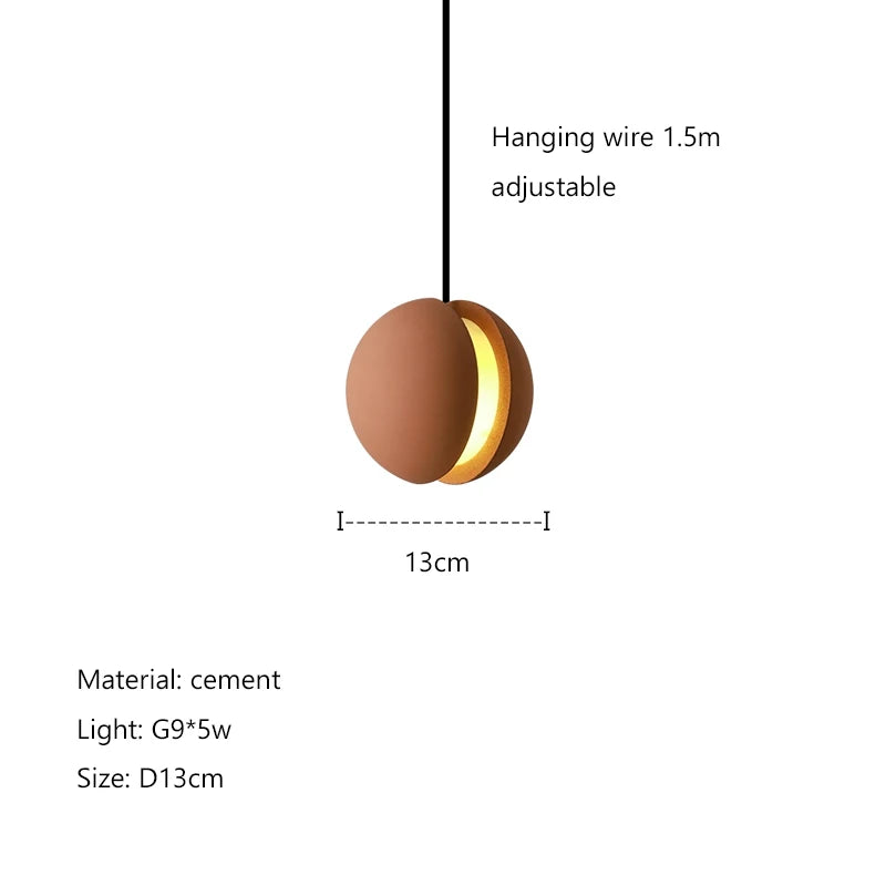 Afralia™ Cement Planet Chandelier Hanging Lamp for Dining Room & Bedroom