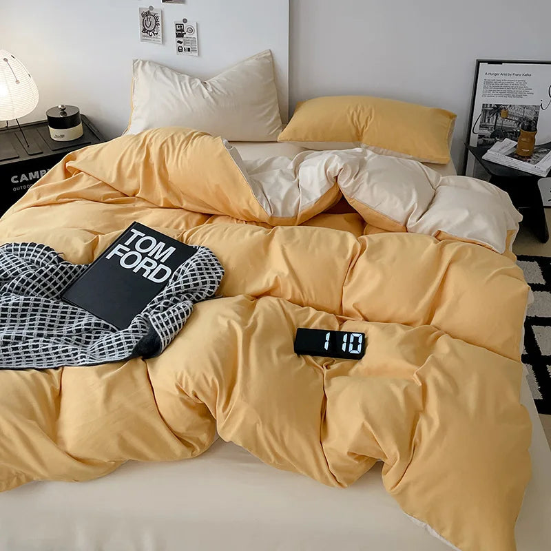 Afralia™ Cotton Bed Sets Comforter Cover Set with Corner Ties