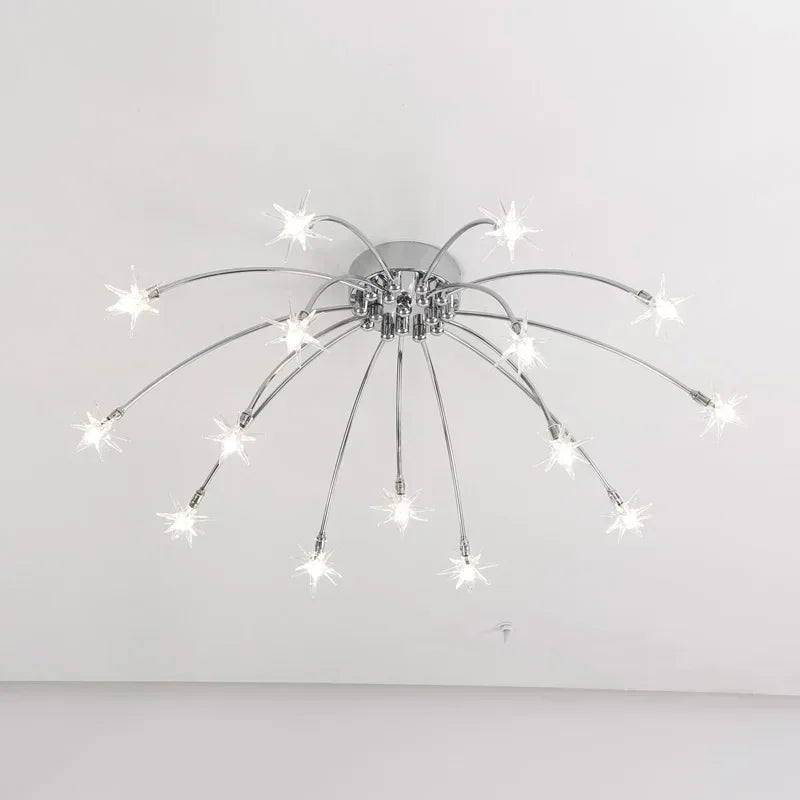 Afralia™ Chrome Metal LED Chandelier: Modern Nordic Design Light Fixture for Living Room, Bedroom, Kitchen