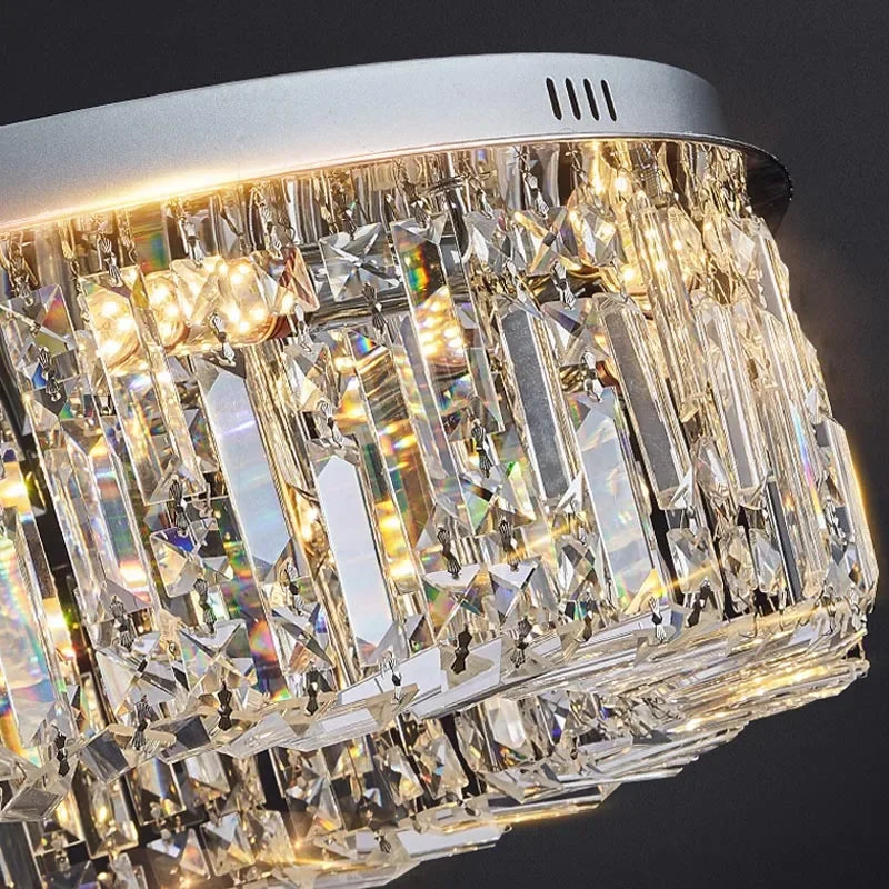 Afralia™ Crystal Gold LED Ring Ceiling Light - Modern Luxury Home Lighting