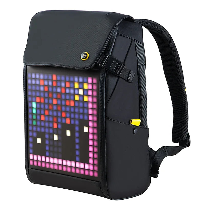 Afralia™ Pixoo M Backpack: 15 Inch Waterproof Laptop Bag with RGB LED Screen