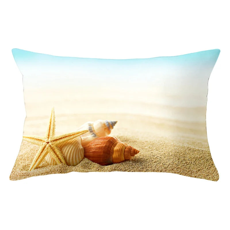 Afralia™ Summer Beach Animal Pillowcase, Blue Ocean World Theme, Sofa Home Decoration
