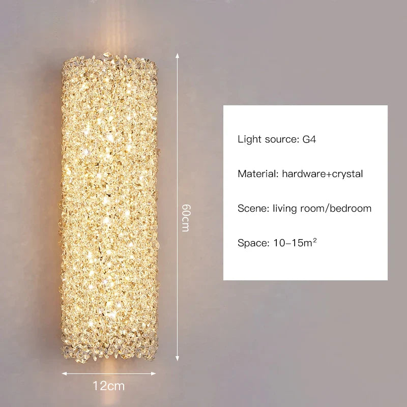 Afralia™ Crystal Wall Lights Sconce for Bedroom Foyer Bedside Aisle.