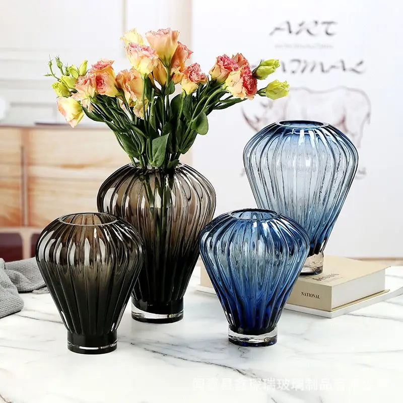 Afralia™ Blue Hot Air Balloon Vase, Lily Flower Arrangement Home Decoration