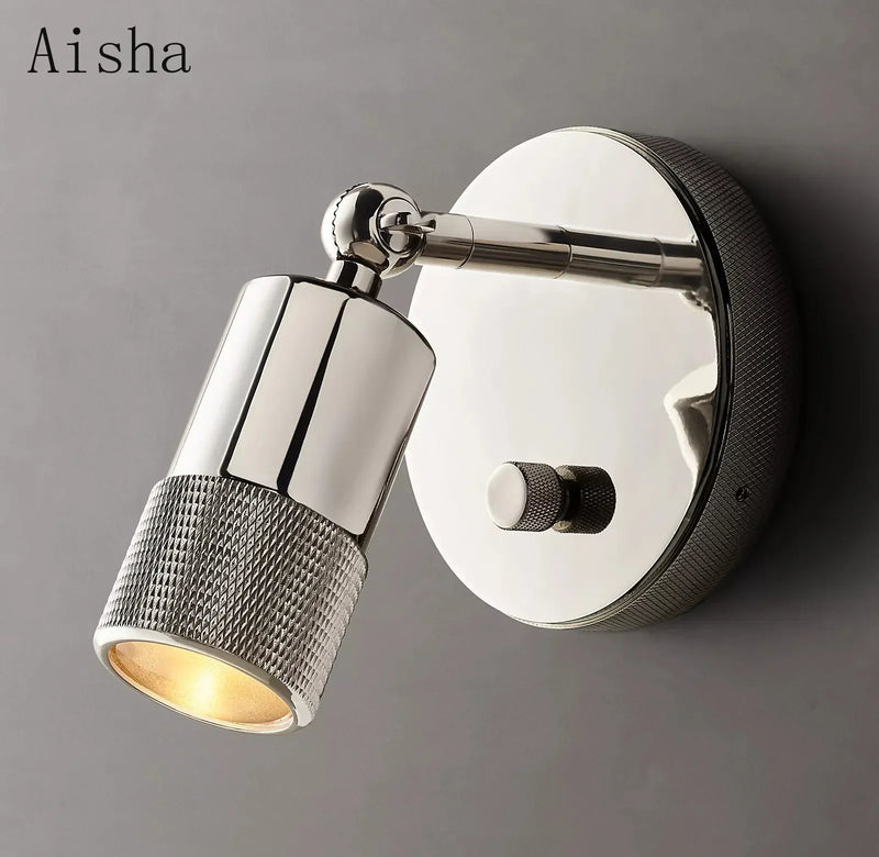 Afralia™ Minimalist Wall Lamp Sconce Aluminum/Copper/Black/Chrome Adjustable Direction Bedroom Living Room Decor