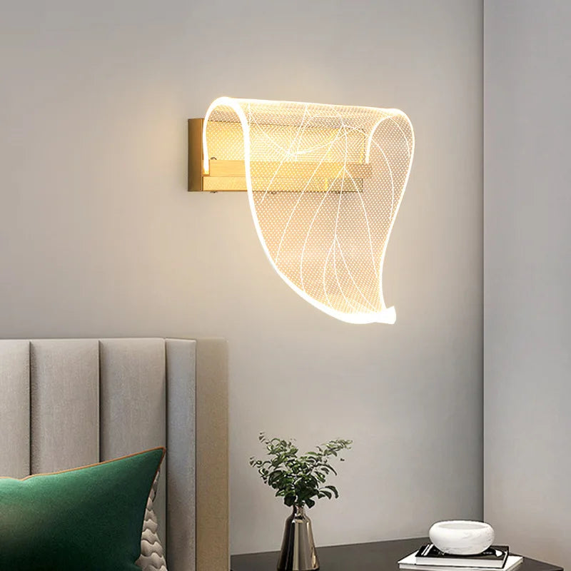 Afralia™ Luxury Gold 8W LED Wall Lamp for Modern Living Spaces