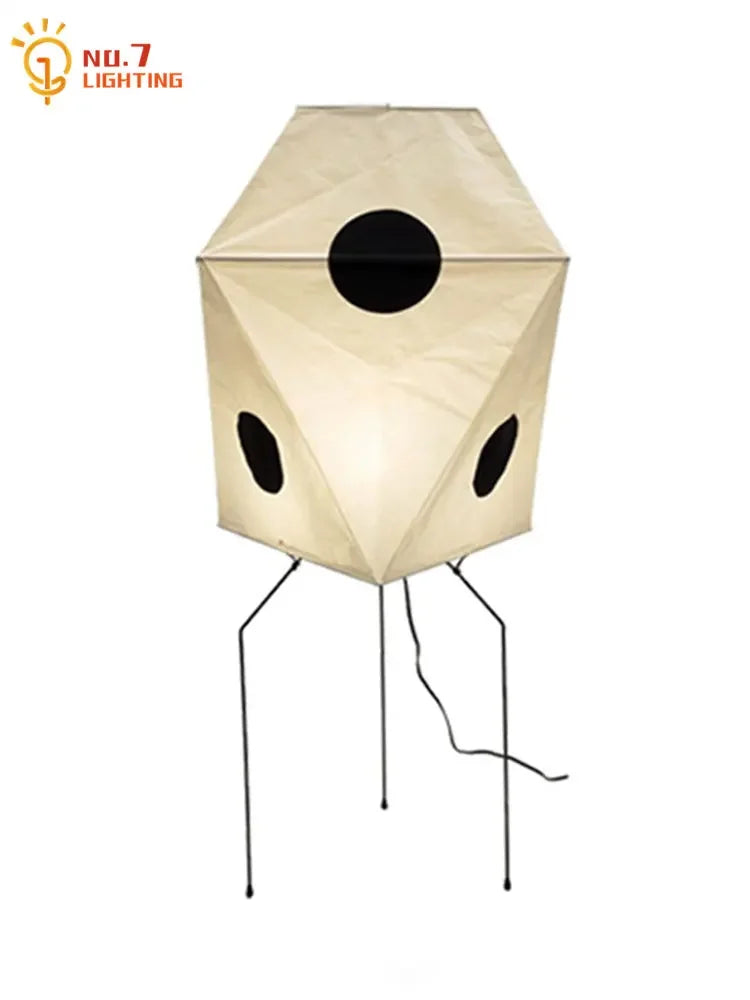 Afralia™ Akari Rice Paper Floor Light LED E27 Japanese Wabi Sabi Vintage Stand Lamp