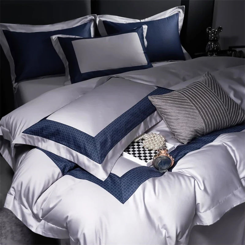 Afralia™ Egyptian Cotton Luxury Bedding Set, 1000TC, Queen or King Duvet Cover, Soft Silky Sheets