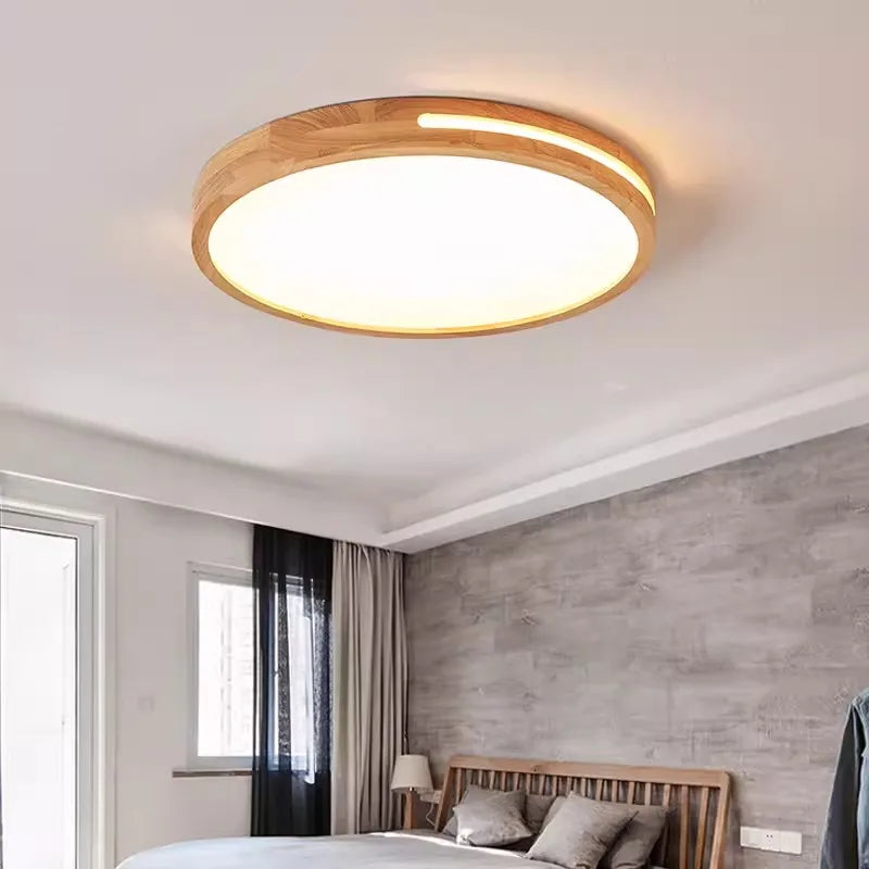 Afralia™ Nordic Woodgrain Acrylic LED Ceiling Light for Home Decor and Lighting Fixtures.