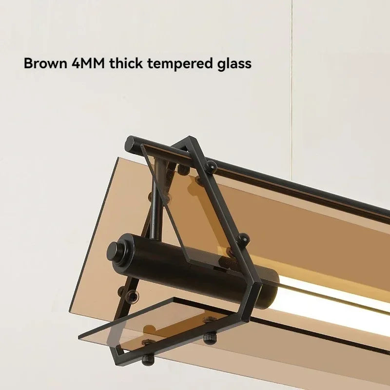 Afralia™ Glass LED Tube Chandelier Pendant - Nordic Style for Dining Room, Kitchen, Living Room