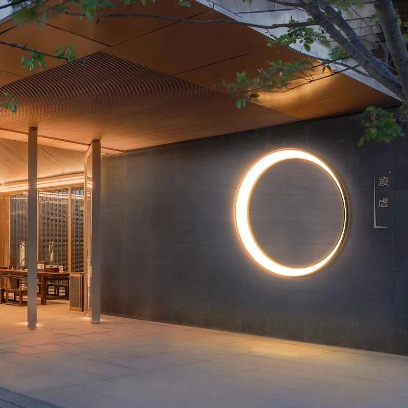 Afralia™ LED Outdoor Moon Wall Lamp Waterproof Modern Minimalist Sconce for Courtyard Balcony