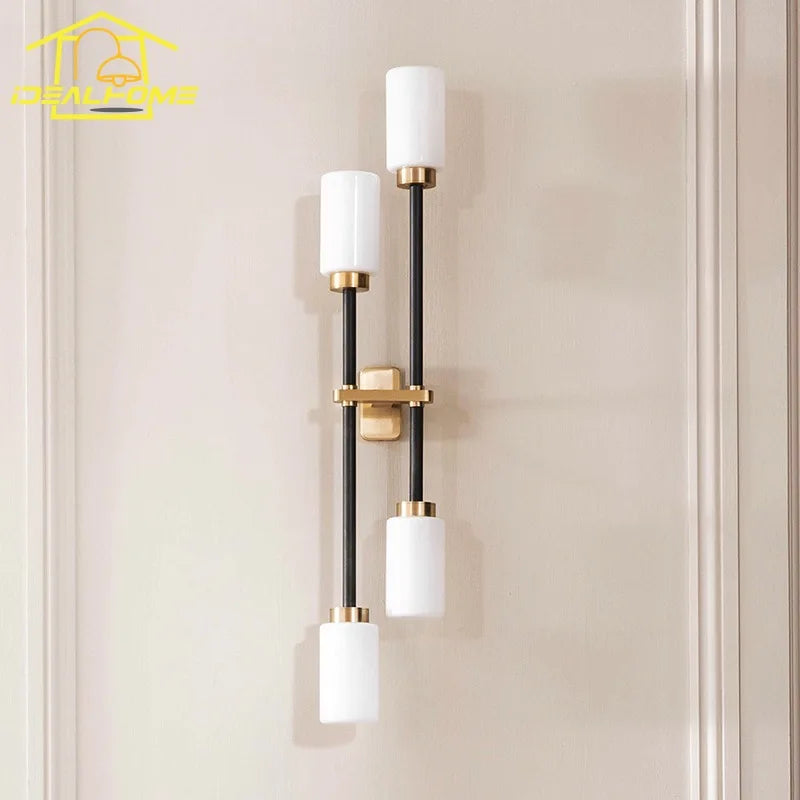 Afralia™ Copper Glass Wall Lamp LED G9 for Living Room Bedroom Studio