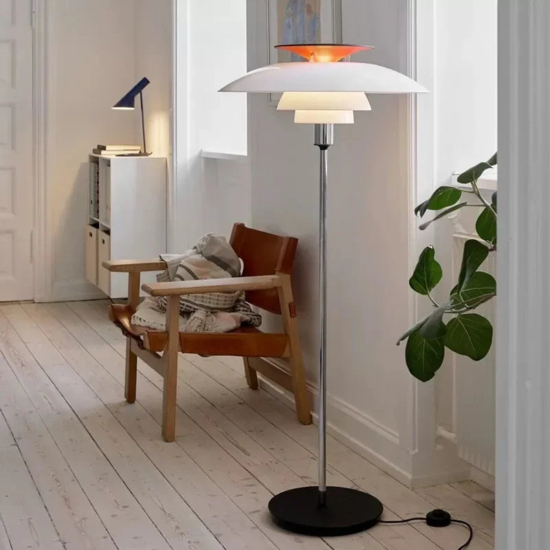 Afralia™ Nordic Metal Glass Floor Lamp with E27 Bulb