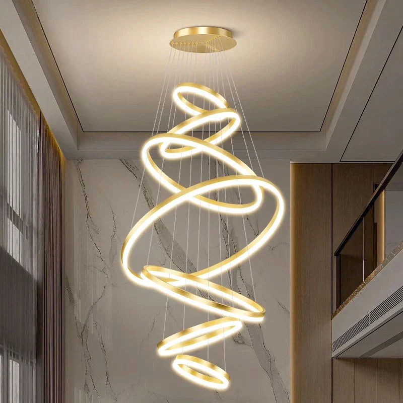 Afralia™ Modern Stair Chandelier Pendant Lights for Indoor Lighting