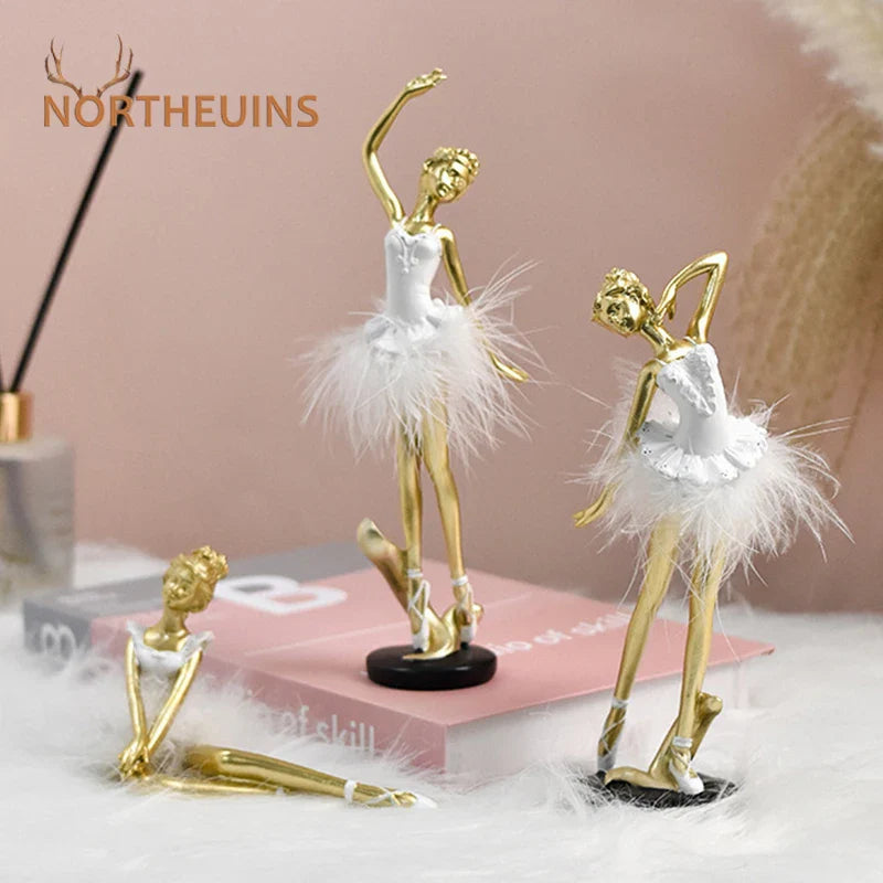 Afralia™ Ballet Girl Resin Figurine - Nordic Luxury Desktop Decoration and Birthday Gift