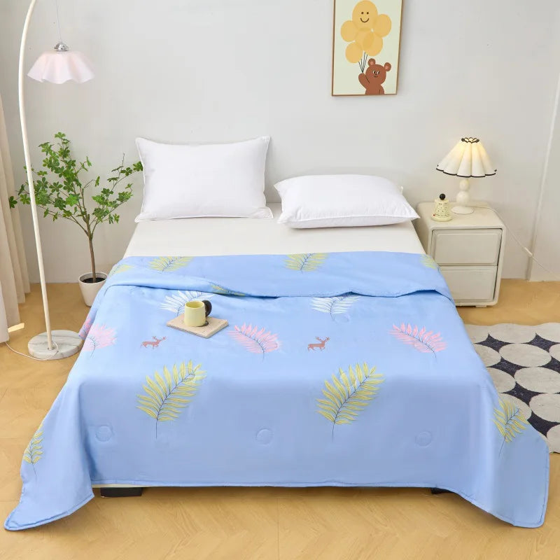 Afralia™ Summer Jacquard Cotton Quilt - Ultra-Thin, Breathable Single Comforter