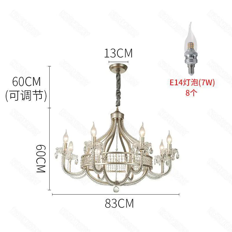 Afralia™ Crystal Chandelier: Elegant France Chrome Pendent Lamp for Living Room, Dining Room, Bedroom