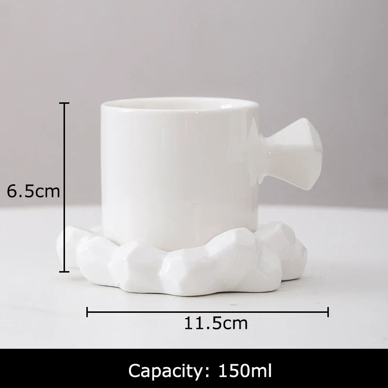 Afralia™ Diamond Porcelain Coffee Mug Set