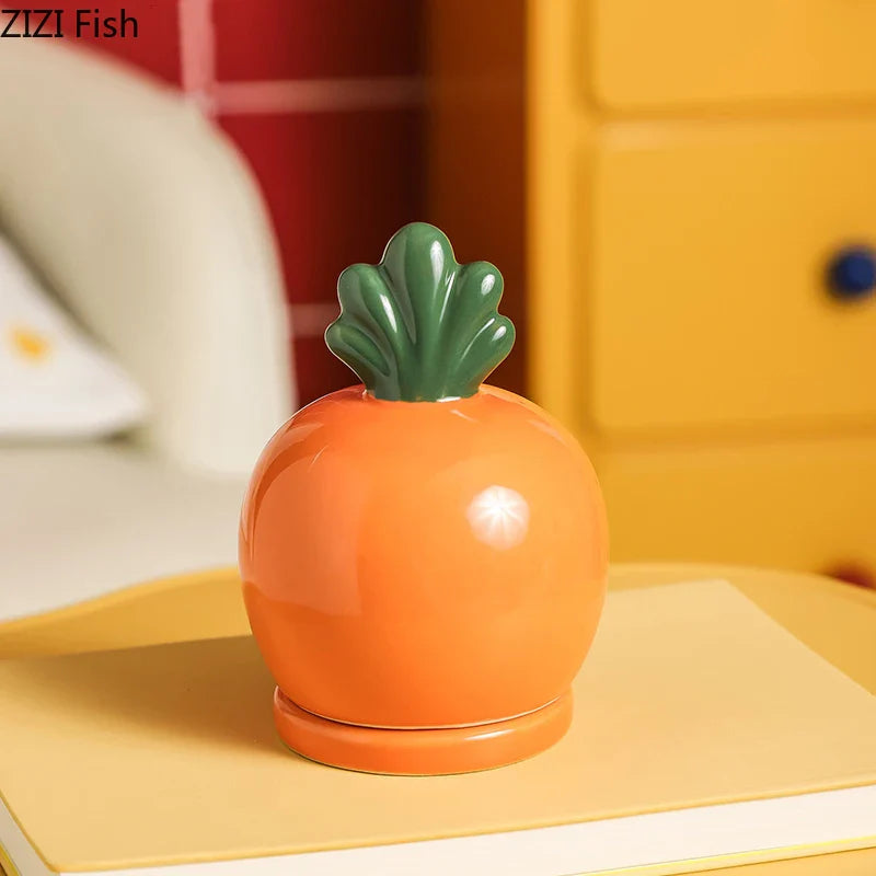 Afralia™ Strawberry Ceramic Toothpick & Swab Holder: Fruits Shape Desktop Organizer & Storage Jar