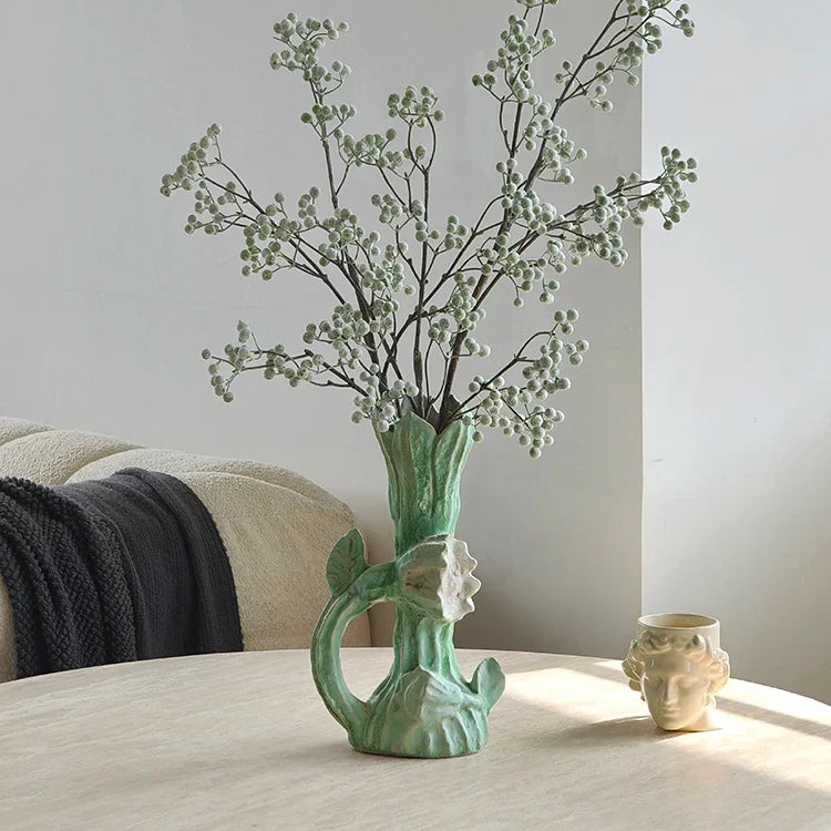 Handcrafted Afralia™ Ceramic Vase for Bouquets and Decor; Ideal for Flower Arrangements and Terrariums