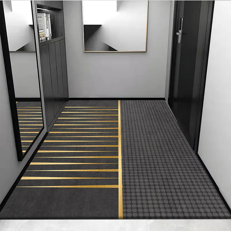 Afralia™ Grey Crystal Velvet Entrance Rug - Luxe Absorbent, Anti-Slip, Easy-Clean Living Room Carpet