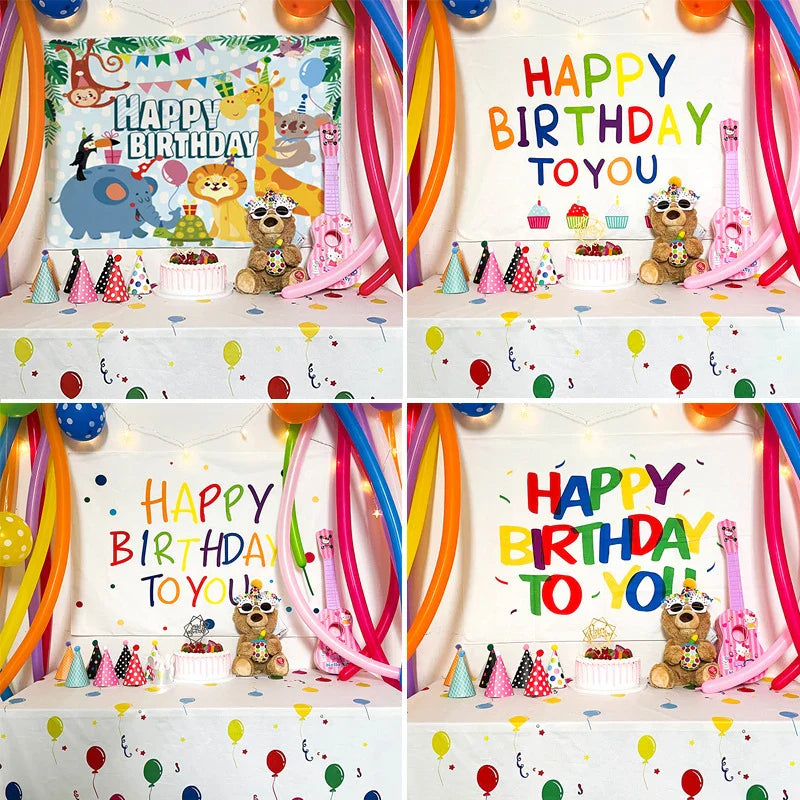 Afralia™ Birthday Wall Tapestry Decoration Party Bedroom Hanging Cloth