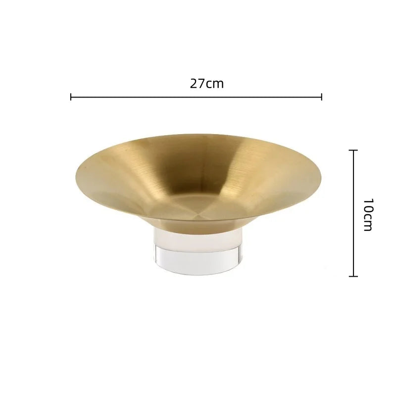 Afralia™ Round Metal Fruit Platter Tray Snack Bowl for Home Decoration and Storage