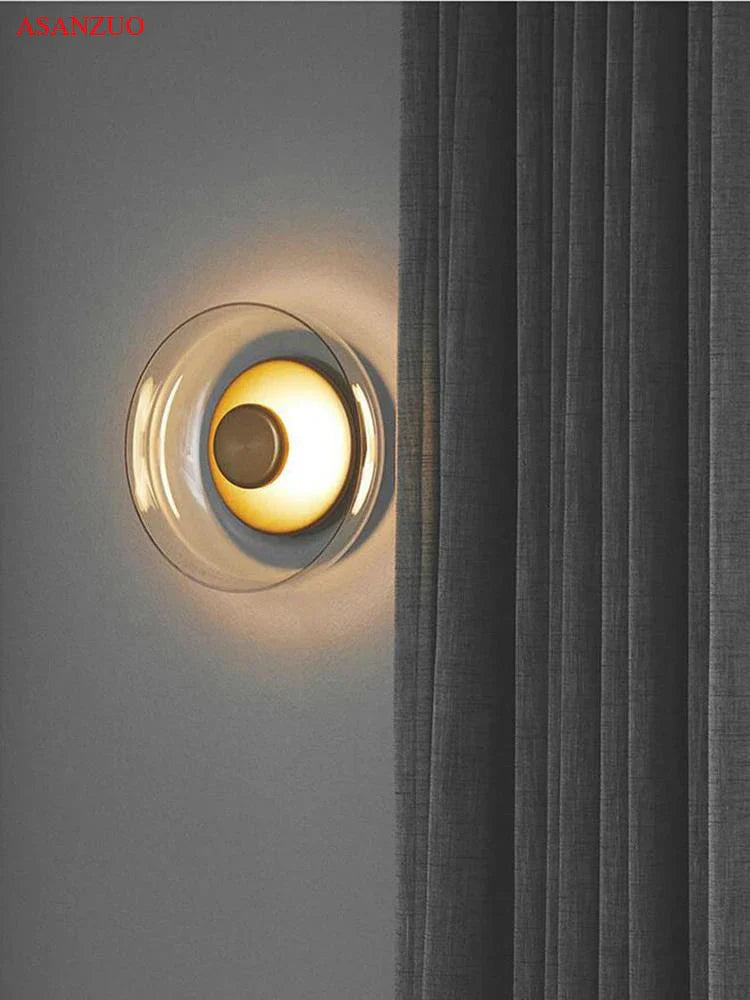 Afralia™ Glass Bowl LED Wall Sconce for Modern Nordic Indoor Decor