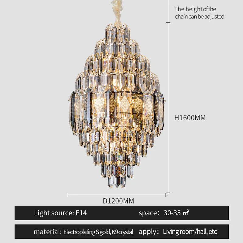 Afralia™ Crystal Pendant Lamp: Nordic Modern Luxury for Villa, Hotel, and Living Room