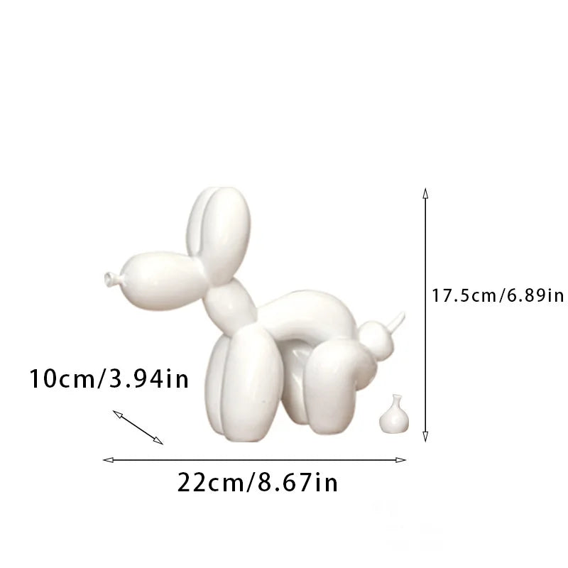 Afralia™ Balloon Dog Sculpture: Funny Puppy Resin Craft for Home Decor