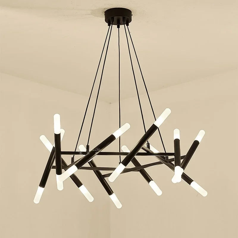 Afralia™ Modern Metal LED Pendant Chandelier Home Decor Art Fixture