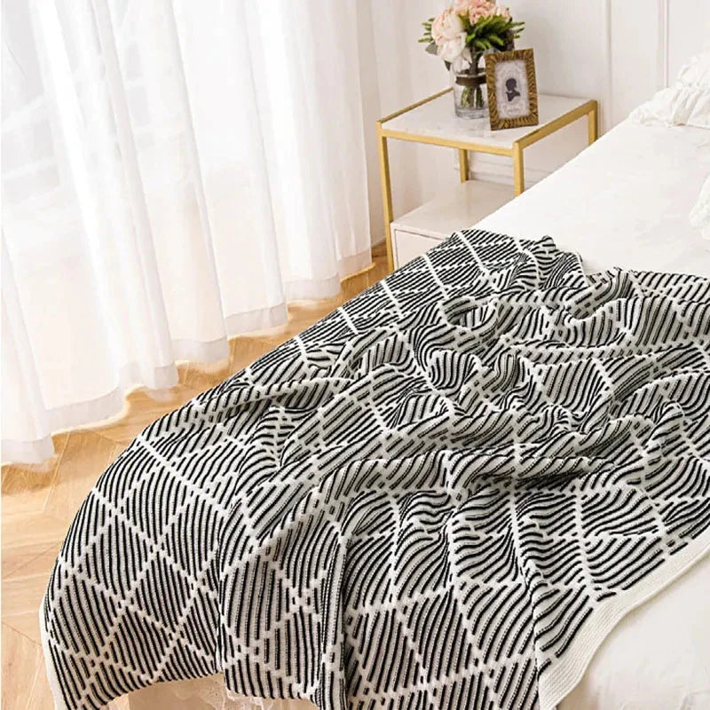 Afralia™ Knit Sofa Blanket - Luxury Decorative Plaid Bedspread Throw Blanket