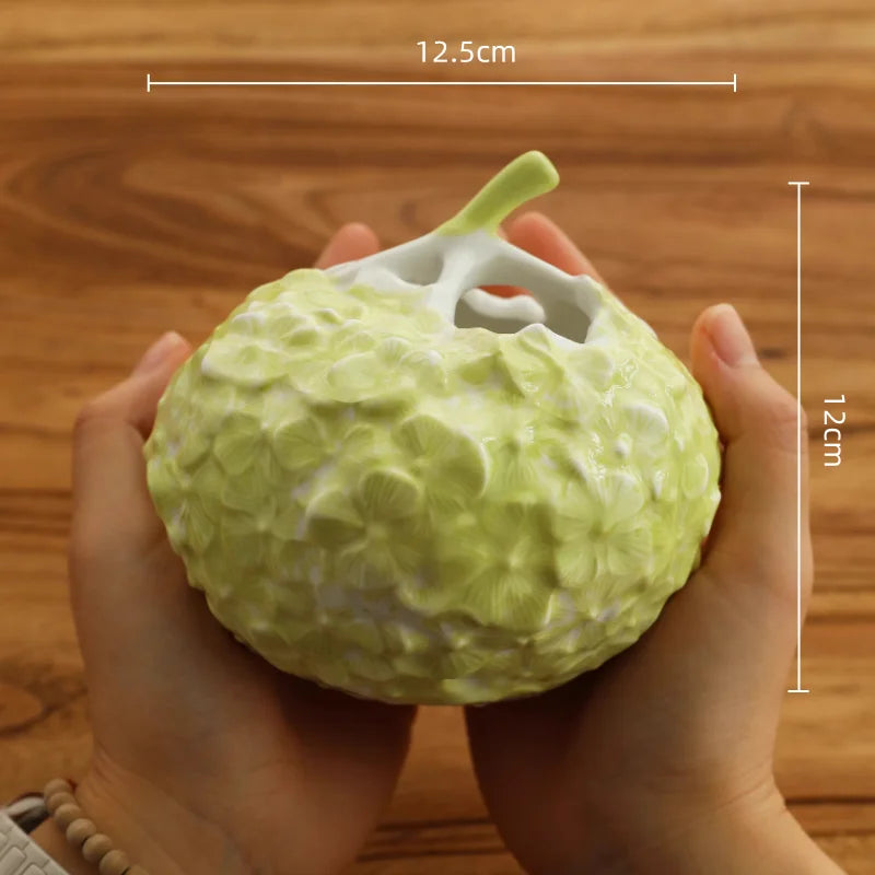 Afralia™ Hydrangea Ceramic Vase | Hand-Relief Sculpture Flower Ball Arrangement Accessory