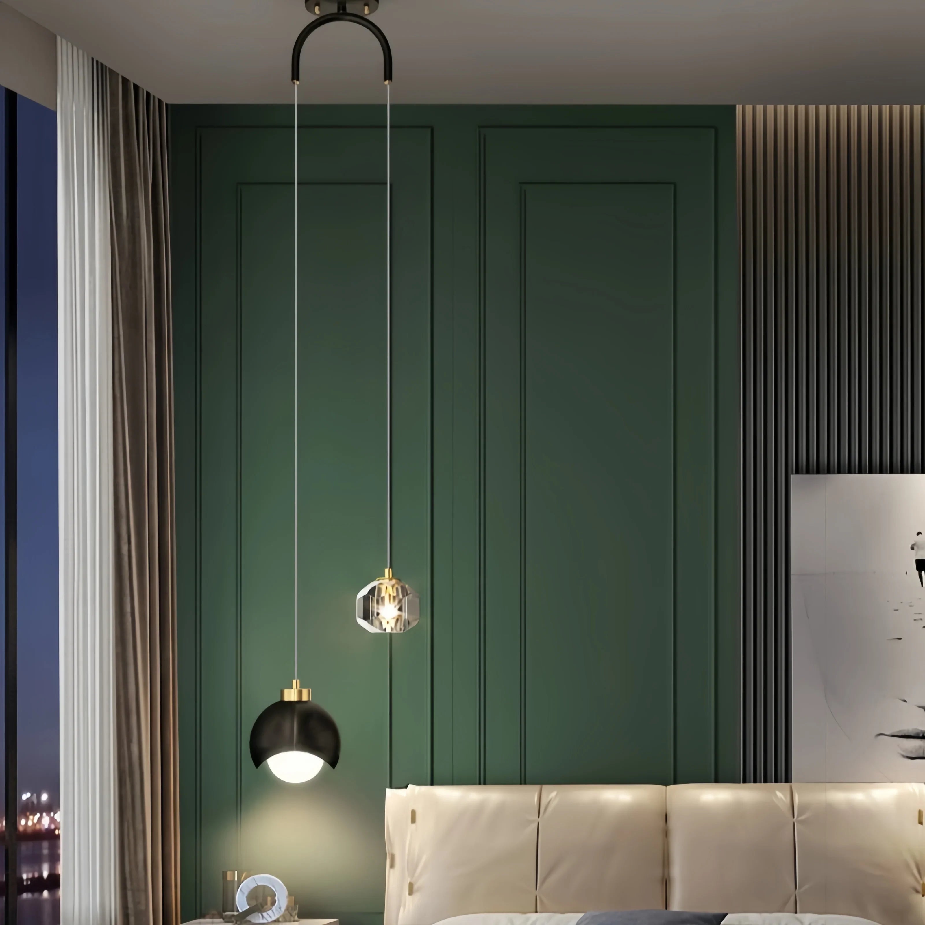 Afralia™ Crystal LED Double Head Chandelier - Elegant Lighting for Home, Restaurant, Bar