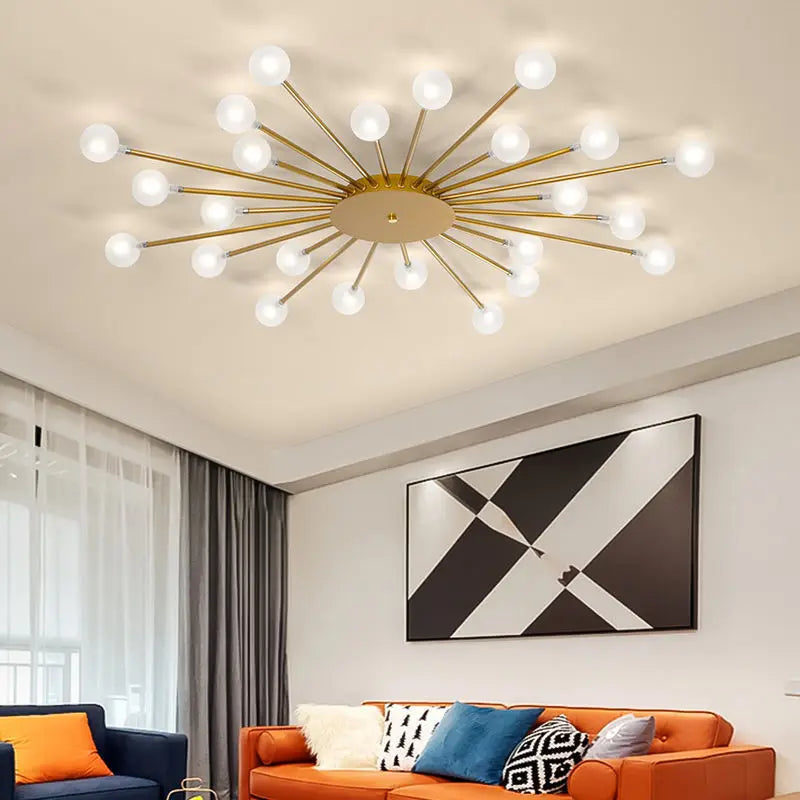 Afralia™ Modern LED Chandelier Ceiling Lamp: Nordic Style Lighting Fixtures for Living Room, Bedroom, Kitchen