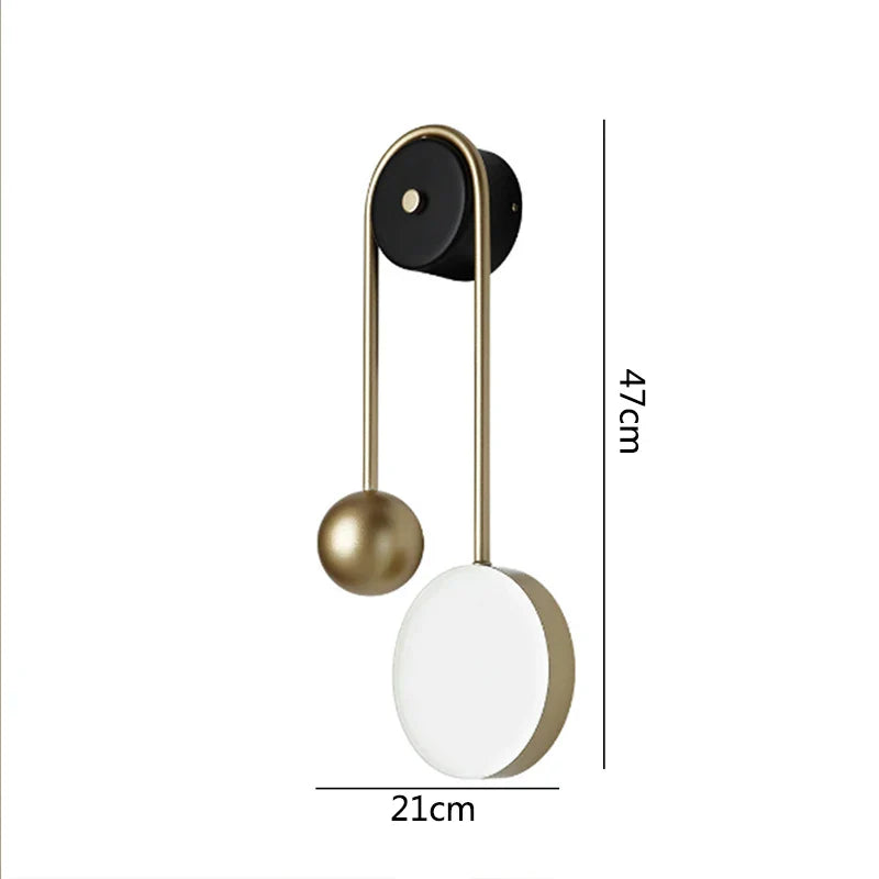 Afralia™ Golden Ball LED Wall Lamp for Home Decor