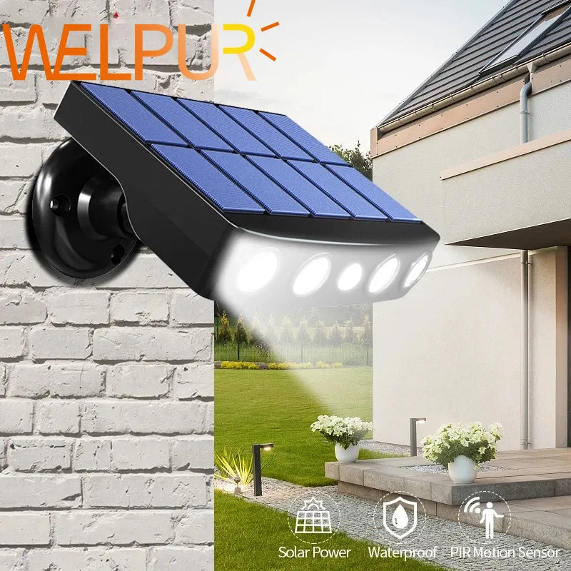 Afralia™ Solar Wall Light Outdoor LED Street Lamps PIR Motion Sensor Spotlight