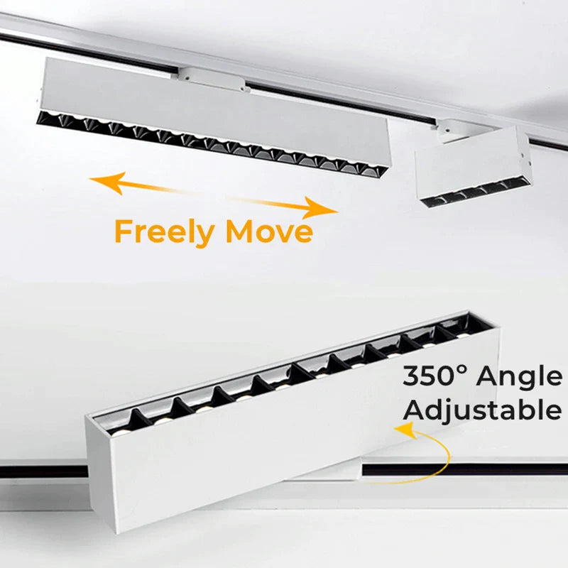 Afralia™ LED Track Light 10/20W COB Adjustable Grille Spot Lamp Linear Fill Rail Lighting