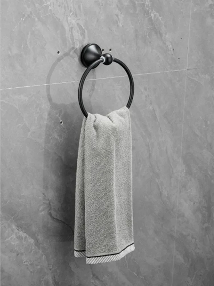 Afralia™ Stainless Steel Self Adhesive Towel Ring for Kitchen & Bathroom