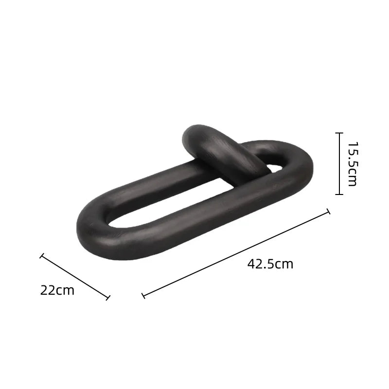 Afralia™ Black Geometric Resin Ornament Ring Decor Home Figurine