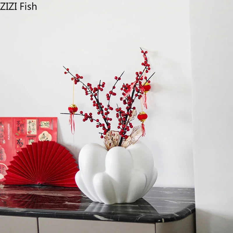 Afralia™ White Bubbles Vase: Minimalist Decor for Flowers, Plants, and Table Arrangements