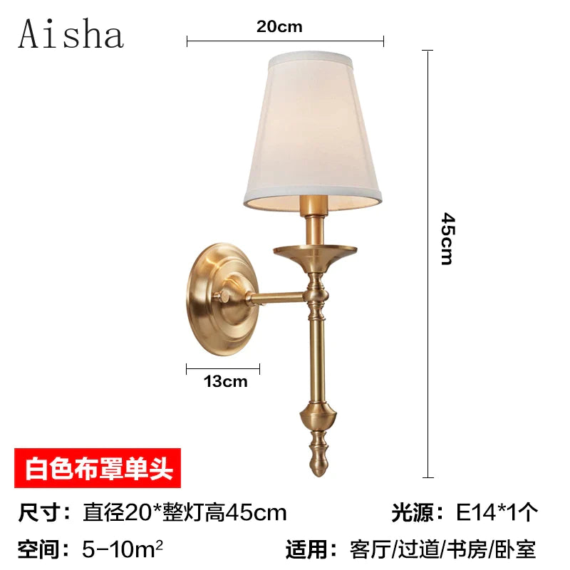 Afralia™ Black/Gold Wall Lamp: Luxury Living Room Bedroom Staircase Light