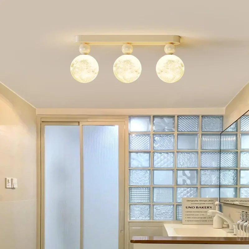 Afralia™ LED Ceiling Moon Wall Lamp Minimalist Bedroom Lighting Fixture