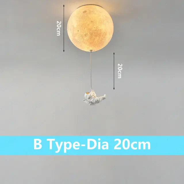 Afralia™ Astronaut Globe Ceiling Light for Kids Room - 18cm/20cm/25cm